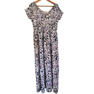 Soft‎ Surroundings Maxi Dress Large Smocked Marcelo Lightweight Artsy Beachy